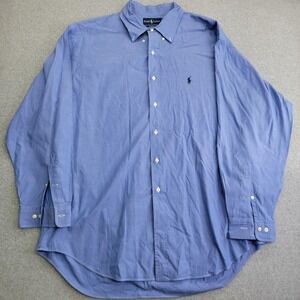 Ralph Lauren Yarmouth Shirt Mens 17.5 34/35 Blue Pinpoint Oxford Button Down